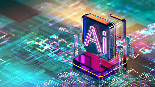 Artificial intelligence concept on a digital circuit board